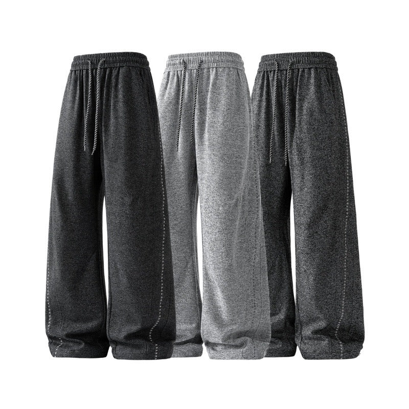 Damen weite Lounge-Sweatpants mit elastischem Kordelbund und dekorativer Seitennaht Drune