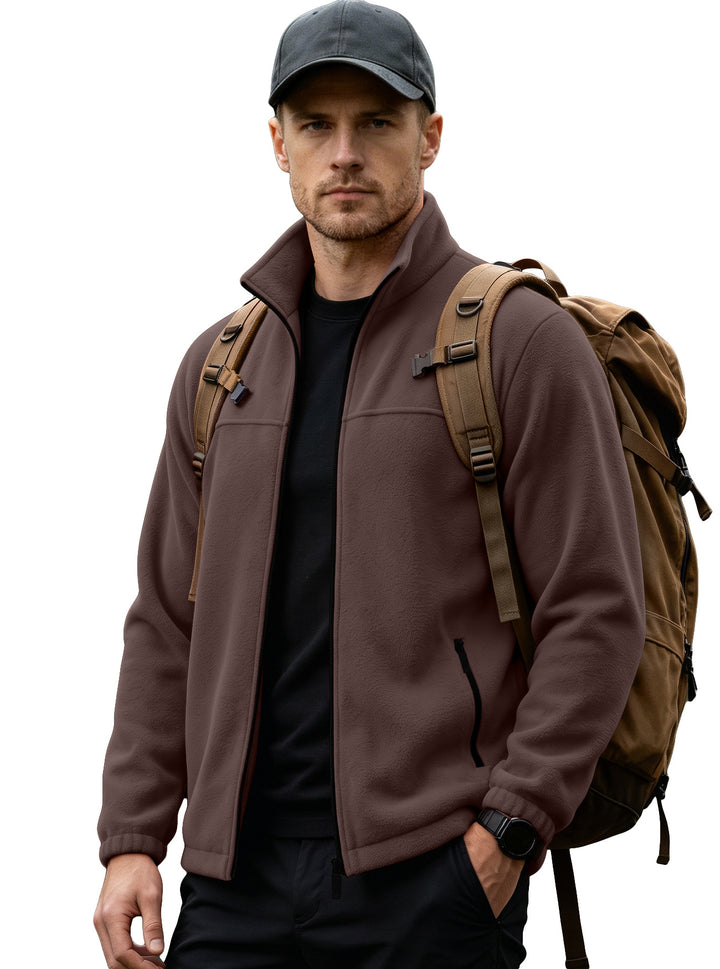 Herren Leichte Outdoor-Fleecejacke mit Stehkragen und Reißverschlusstaschen Drune