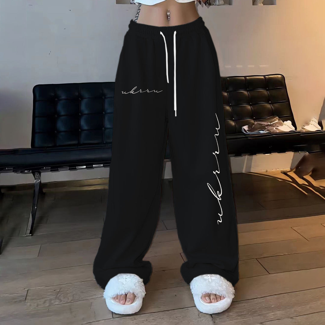 Damen gemütliche Freizeithose mit elastischem Bund und seitlichem Druck Drune