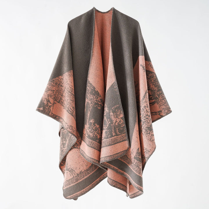 Damen Jacquard-Wollmix-Überwurf mit offenem Kimono-Fall und weichem Griff Drune