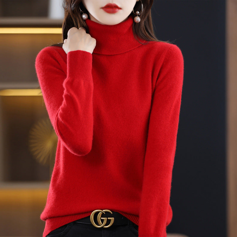Damen Schmal geschnittener Rollkragenpullover aus kaschmirähnlichem Feinstrick mit softem Flor Drune