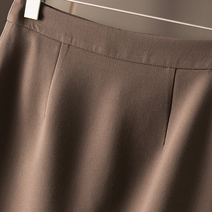 Damen Eleganter Midirock mit hoher Taille Drune