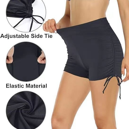 Damen Figurschmeichelnde Badeshorts mit Raffung und Seitenschnürung Drune