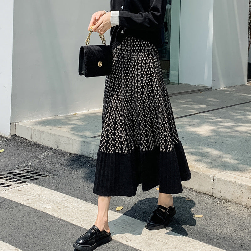 Damen Eleganter und lässiger Midirock mit strukturiertem Design Drune