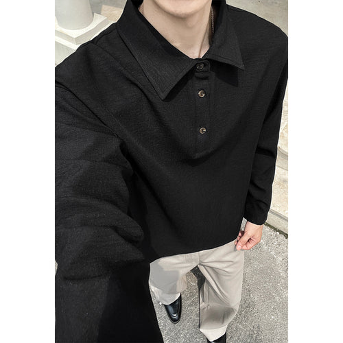 Herren Lässiger Polo-Pullover mit Stehkragen Drune