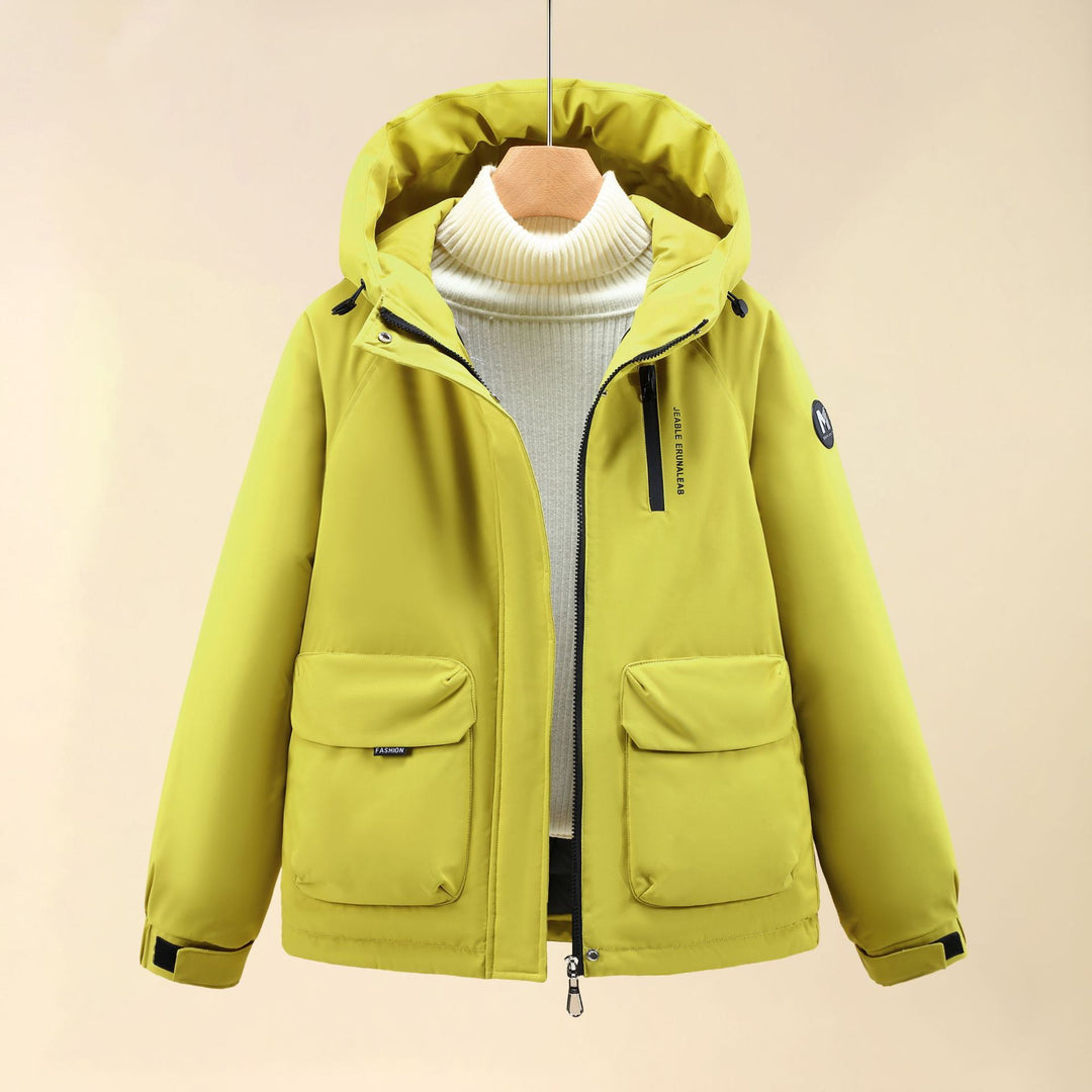 Damen Isolierte Outdoorjacke mit voluminösem Kapuzenkragen und praktischen Taschen Drune