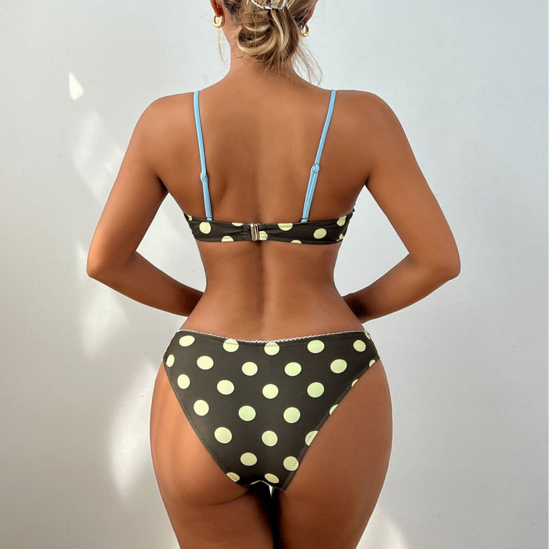 Damen Bunte gepunktete Bikini-Set Drune