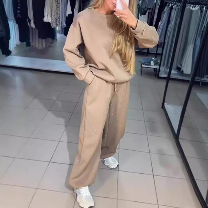 Damen Sportliches Lounge-Set mit glitzerndem Detail und weitem Schnitt Drune