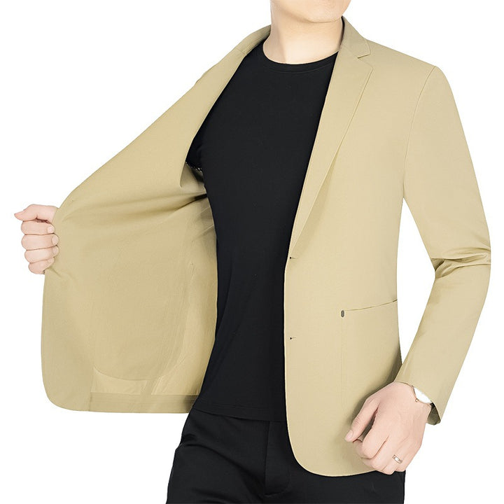 Herren Slim-Fit Jersey-Blazer ohne Innenfutter mit Stretchkomfort für Reise und Business Drune