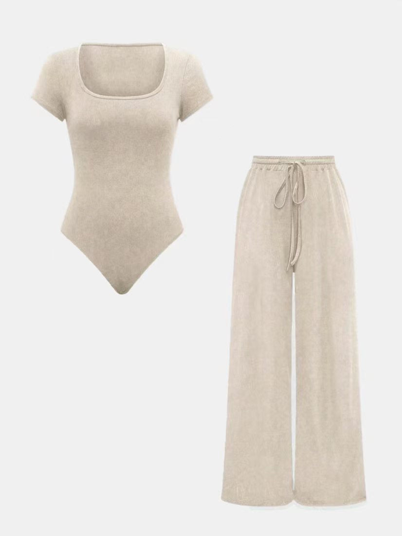 Damen Lässiges Strick-Zweiteiler-Set mit weitem Schnitt und hochwertigem Material Drune