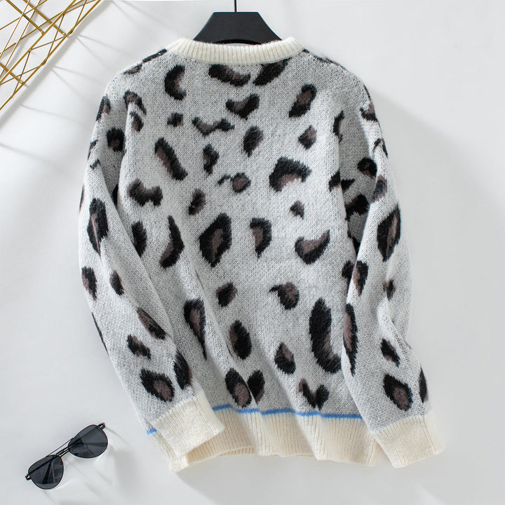 Drune Leopard Jacquard-Fleece-Pullover