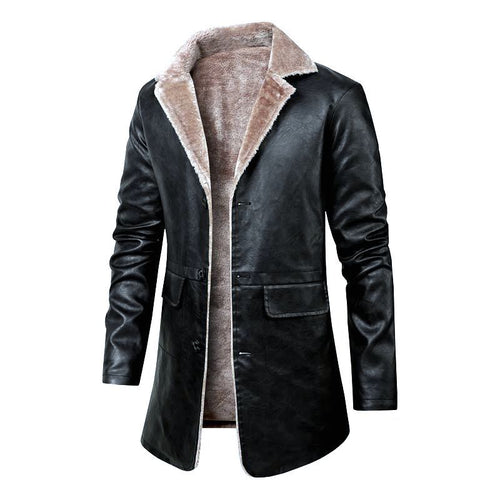 Herren Elegante Lederjacke mit Warmfutter Drune