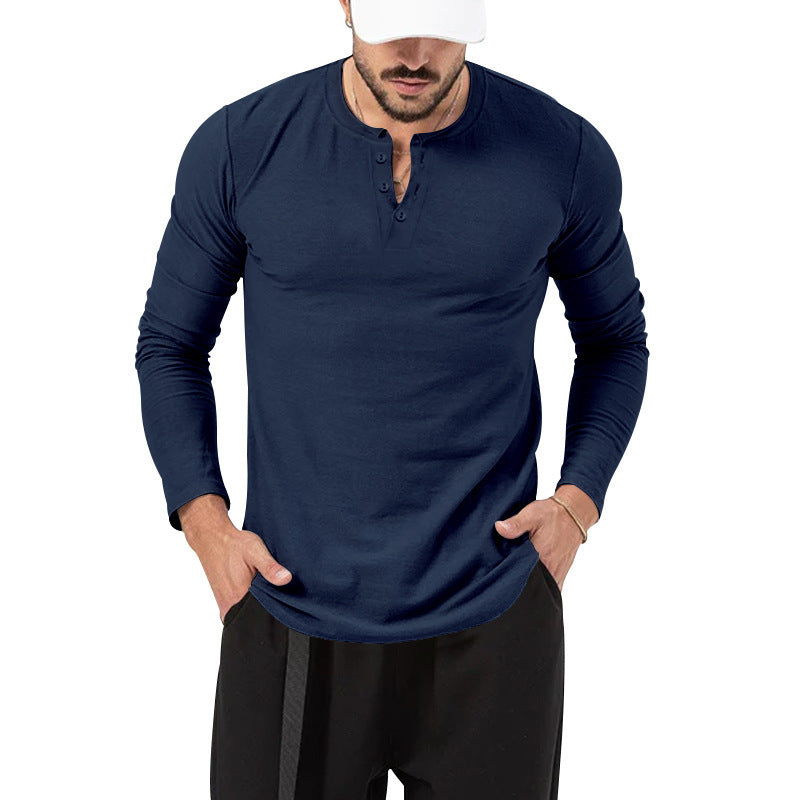 Herren Longsleeve Henley aus leichter Baumwollmischung Drune