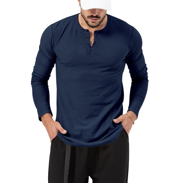 Herren Longsleeve Henley aus leichter Baumwollmischung Drune