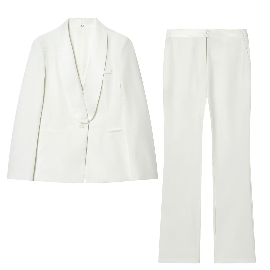 Damen Smoking-Blazer mit Schalkragen und Ein-Knopf-Verschluss Drune