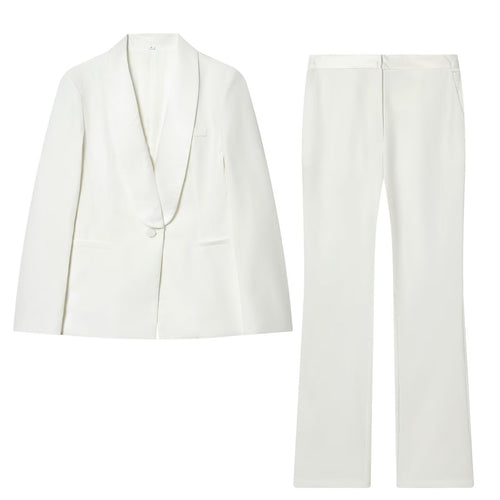 Damen Smoking-Blazer mit Schalkragen und Ein-Knopf-Verschluss Drune