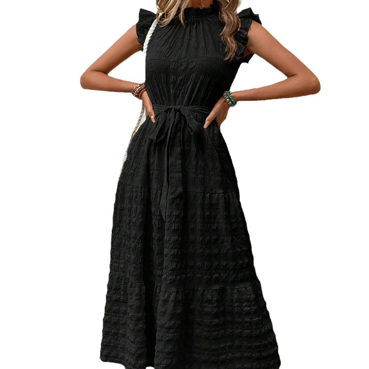 Damen Wickelkleid mit Rüschendetails und erzählt Kleidersaum Drune