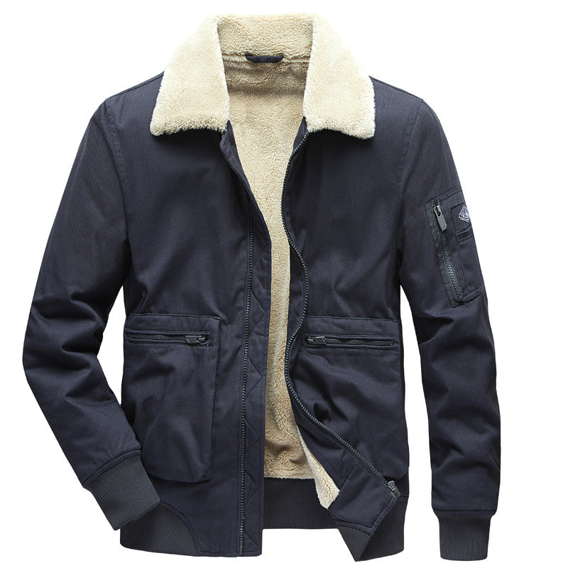 Herren Modische Übergangsjacke mit Teddyfutter Drune