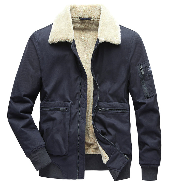 Herren Modische Übergangsjacke mit Teddyfutter Drune