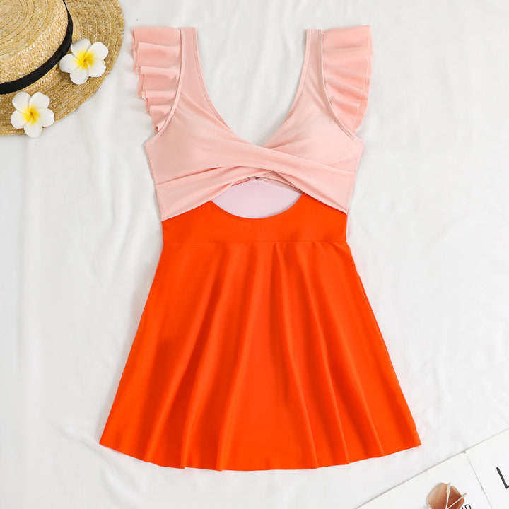 Damen Einteiler-Badeanzug mit femininem Wickeldesign und Cut-Out-Details Drune