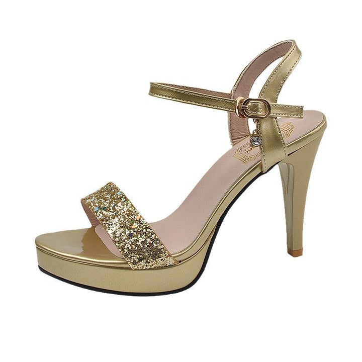 Damen elegante High Heels mit glitzerndem Riemendesign Drune