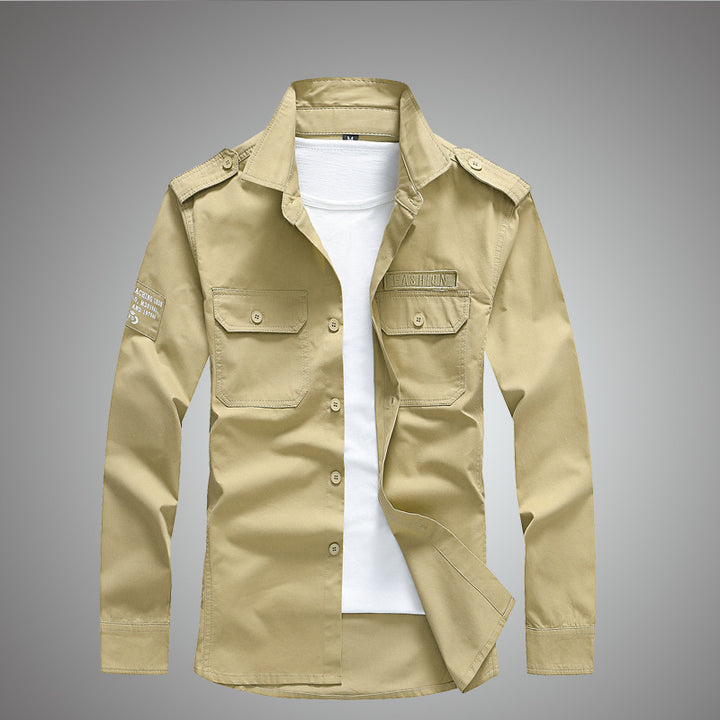 Herren Modische Baumwollhemdjacke mit praktischen Taschen Drune