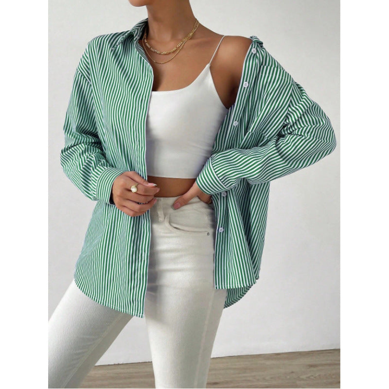 Damen Oversize Hemd mit feinen Streifen Drune