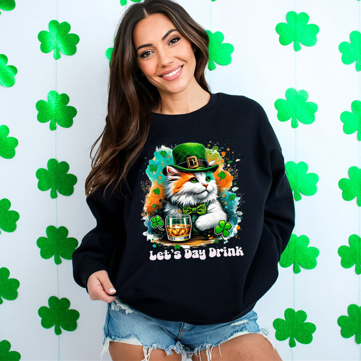 Damen Sweatshirt mit lustigem Katzenmotiv und inspirierendem Schriftzug Drune