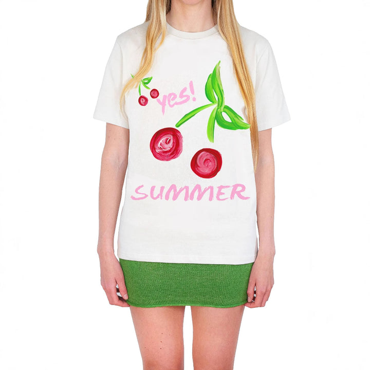 Damen T-Shirt mit farbenfrohem Motiv und kreativem Design Drune