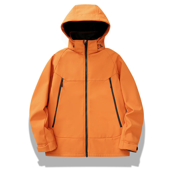 Herren Softshell-Outdoorjacke mit Kapuze wind- und wasserabweisend Drune