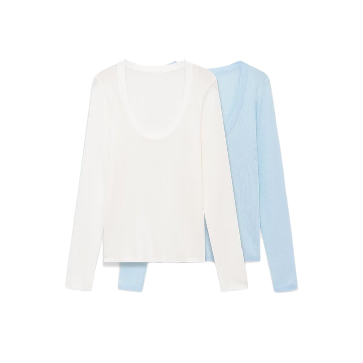 Damen Feinstrick-Pullover mit tiefem U-Ausschnitt und schmaler Silhouette Drune