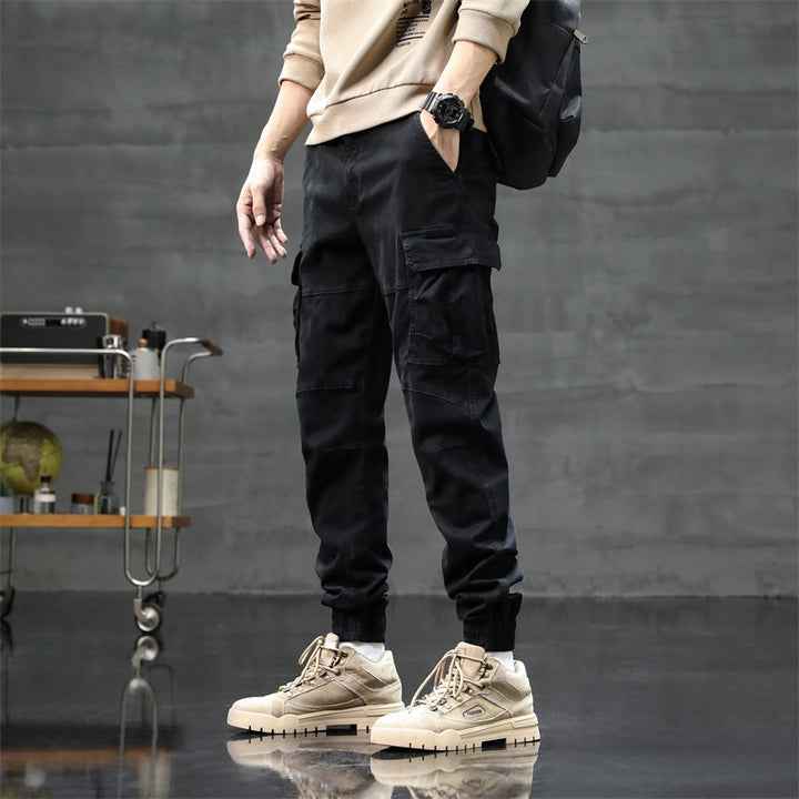 Herren Cargo-Jogginghose mit Camouflage-Knieeinsatz & elastischen Bündchen Drune