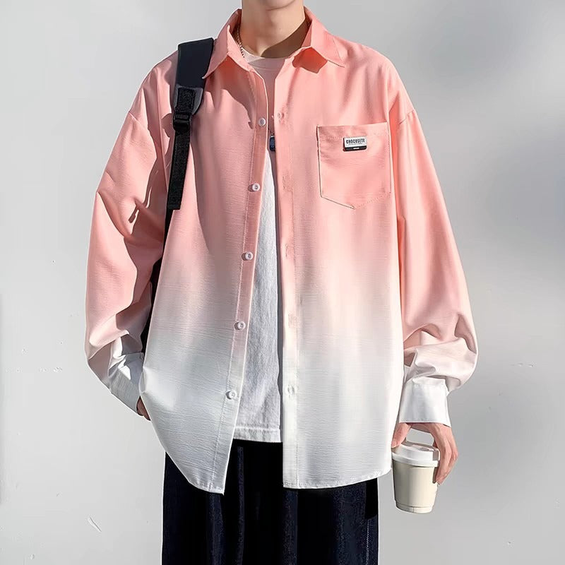 Herren Hemdjacke mit modernem Farbverlauf und praktischer Brusttasche Drune