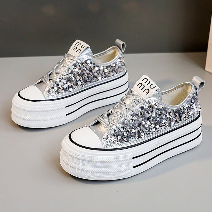 Damen Plateausneaker mit glamourösen Paillettenakzenten Drune