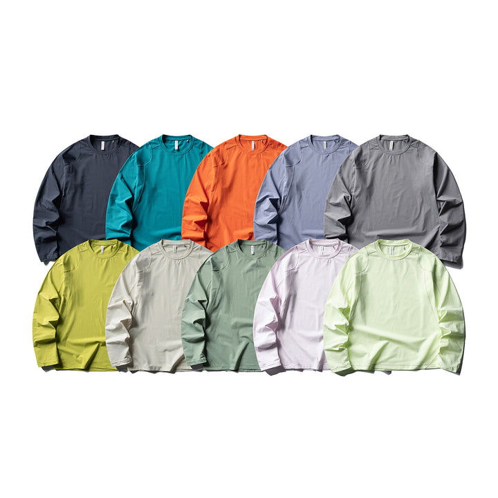 Unisex Leichter technischer Longsleeve mit Rundhalsausschnitt, Raglanärmeln und atmungsaktivem Funktionsmaterial Drune