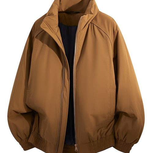 Unisex Oversize-Bomberjacke mit Stehkragen, elastischem Saum & wattierter Fütterung Drune