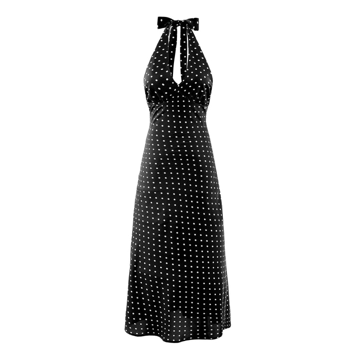 Damen Maxikleid mit halterneck Trägern und verspieltem Punkten-Muster Drune