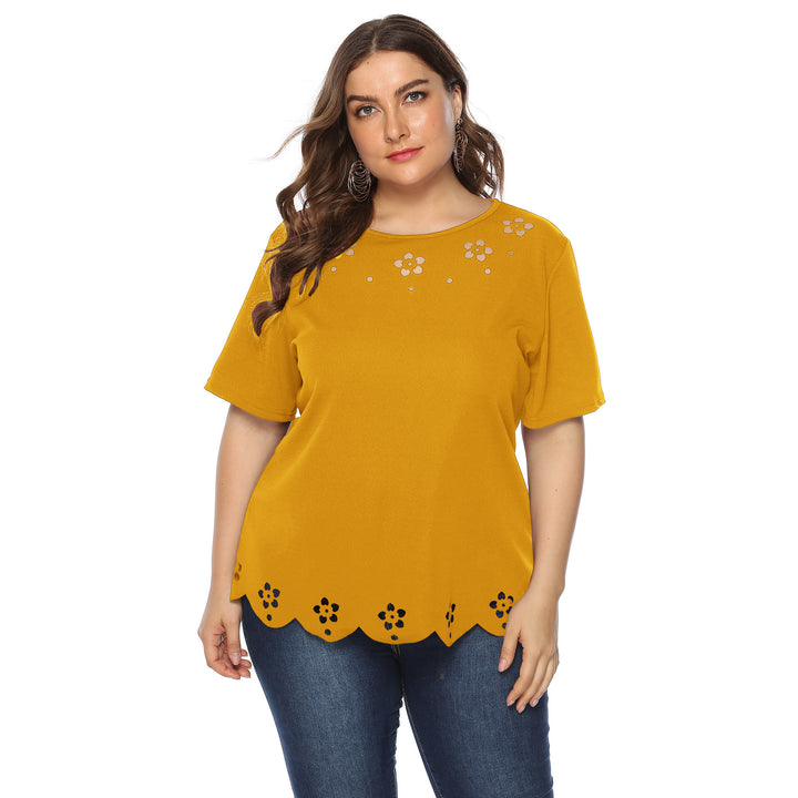 Damen elegantes Oberteil mit dekorativen Blumenstickereien Drune