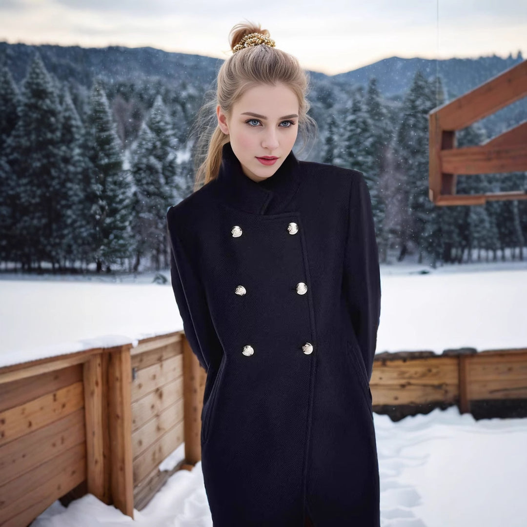 Damen modern geschnittene Doppelreiher Jacke Drune