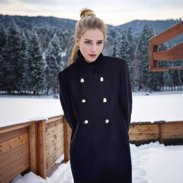 Damen modern geschnittene Doppelreiher Jacke Drune