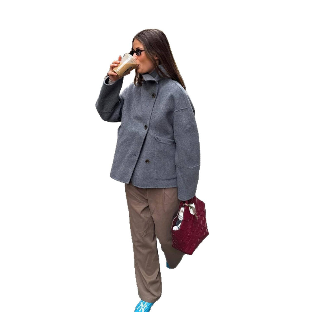 Damen Modische Oversized-Jacke aus hochwertigem Wollmix Drune