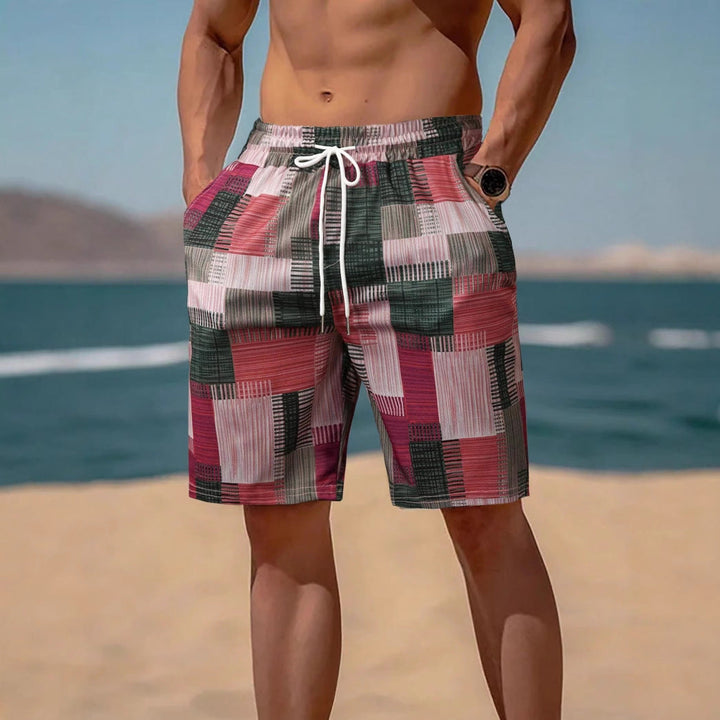 Herren stylische Bade-Shorts mit modernem Graphikmuster Drune