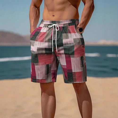 Herren stylische Bade-Shorts mit modernem Graphikmuster Drune