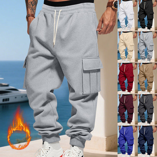 Herren Cargo-Jogginghose mit großzügigen Klappentaschen, elastischem Bund und gerippten Bündchen Drune