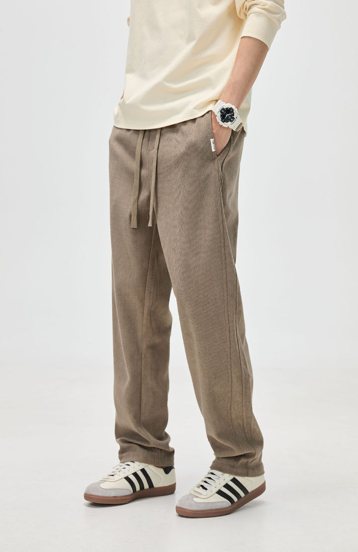 Herren Cordhose mit Kordelzug und geradem Bein Drune
