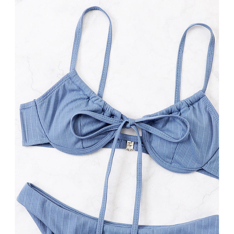 Damen Bikini-Set mit verstellbaren Trägern und raffinierten Rüschendetails Drune
