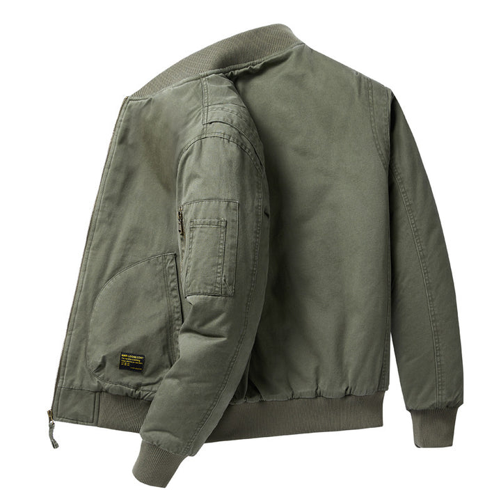 Herren  Baumwoll-Twill gepolsterte Aviator Bomber mit gestepptem Innenfutter und Ärmeltasche mit Reißverschluss Drune