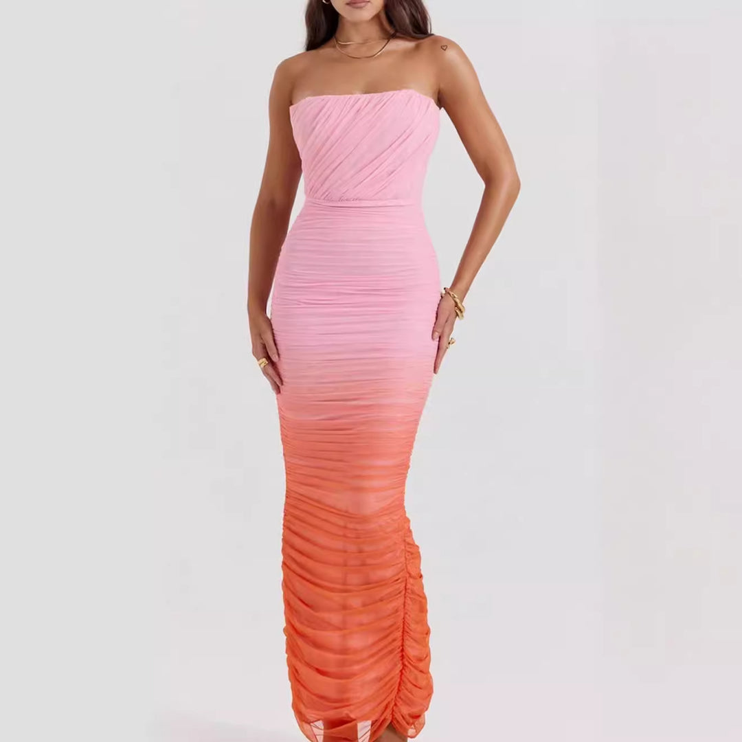 Damen Cocktailkleid mit Rüschendetails und figurbetontem Schnitt Drune