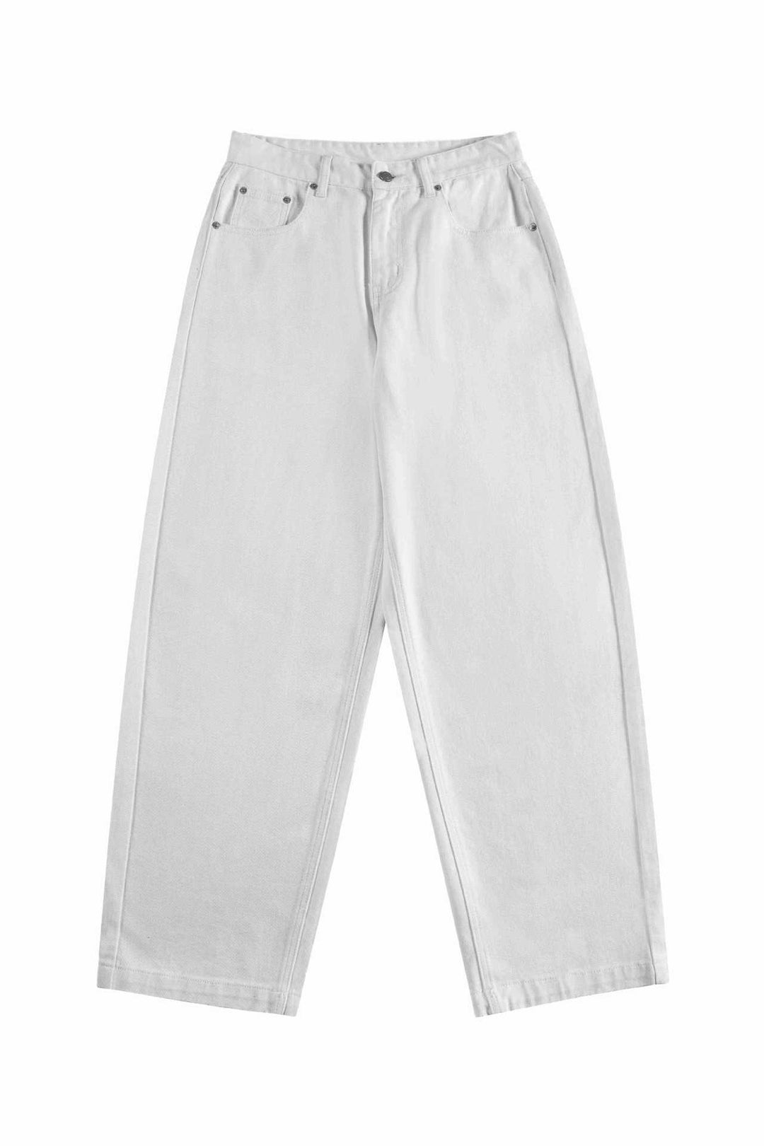 Damen High‑Waist Cropped-Jeans mit weitem Bein und Five‑Pocket Details Drune