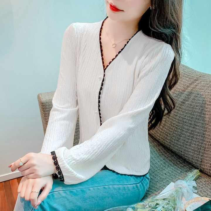 Damen Bluse mit feinen Spitzenakzenten und elegantem Schnitt Drune